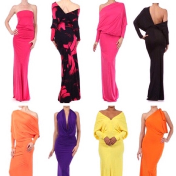 Coral Long Sleeve Multi Way Reversible Maxi Dress - Picture 3 of 3